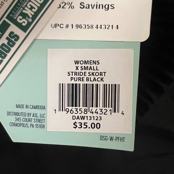 DSG Womens XSmall Stride Skort Pure Black - Picture 5 of 8